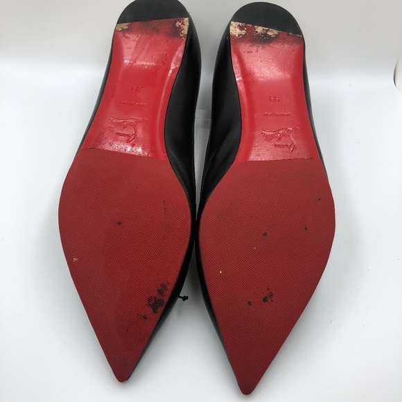 LOUBOUTIN SOLA SOFIA POINTED BLACK FLAT 39 (US 9) - Picture 5 of 8